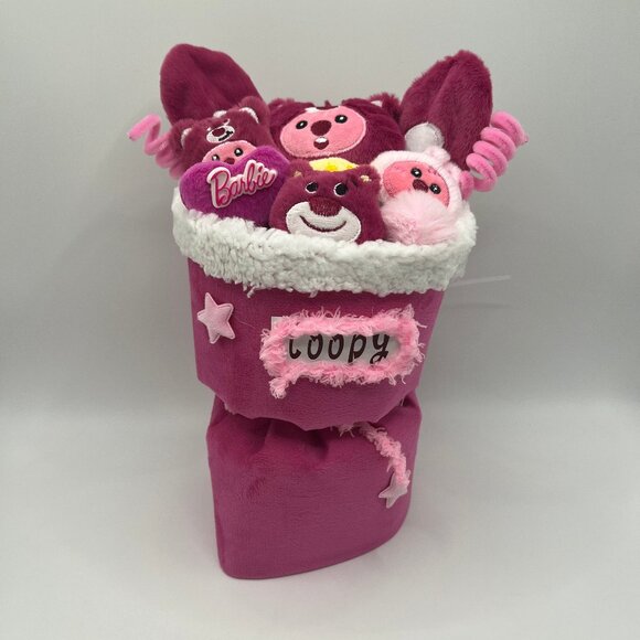 Loopy Strawberry Bear Plush Bouquet - Birthday & Christmas Gift - Picture 3 of 7
